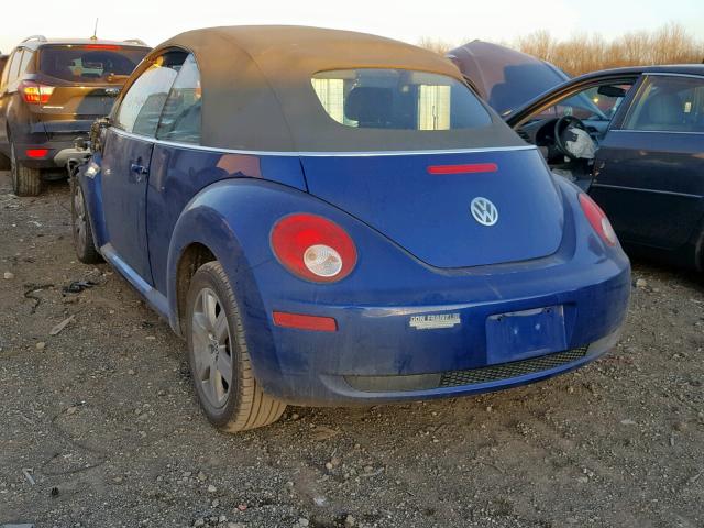 3VWRF31Y77M413789 - 2007 VOLKSWAGEN NEW BEETLE BLUE photo 3