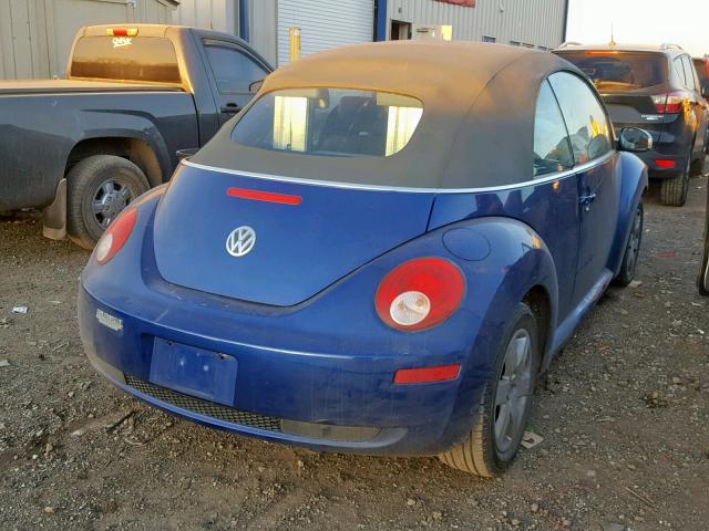 3VWRF31Y77M413789 - 2007 VOLKSWAGEN NEW BEETLE BLUE photo 4