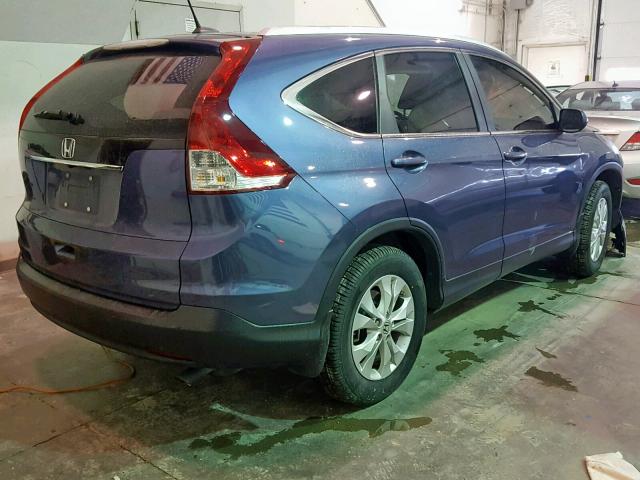 2HKRM4H74DH621027 - 2013 HONDA CR-V EXL BLUE photo 4