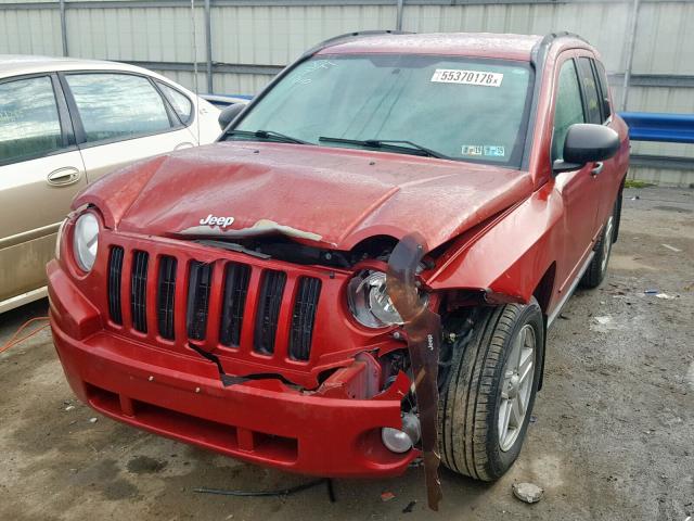 1J8FF47W18D710600 - 2008 JEEP COMPASS SP RED photo 2