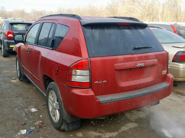 1J8FF47W18D710600 - 2008 JEEP COMPASS SP RED photo 3