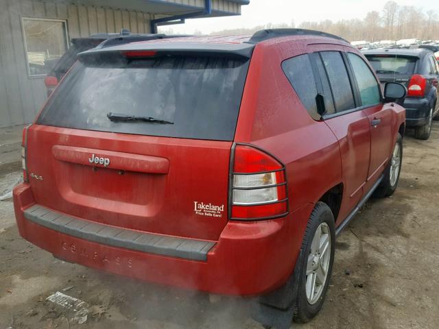 1J8FF47W18D710600 - 2008 JEEP COMPASS SP RED photo 4