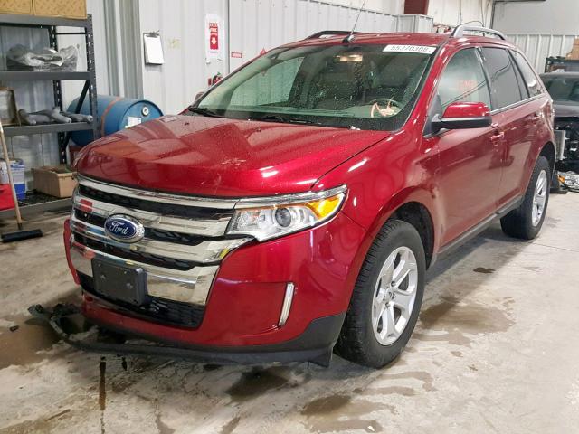 2FMDK3JC7DBA31901 - 2013 FORD EDGE SEL RED photo 2