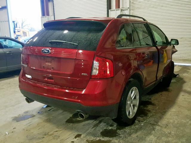 2FMDK3JC7DBA31901 - 2013 FORD EDGE SEL RED photo 4