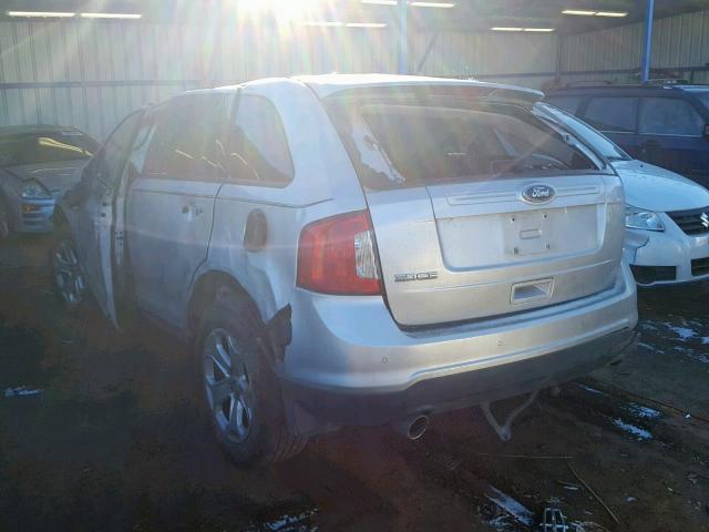 2FMDK4JC2BBA39455 - 2011 FORD EDGE SEL SILVER photo 3