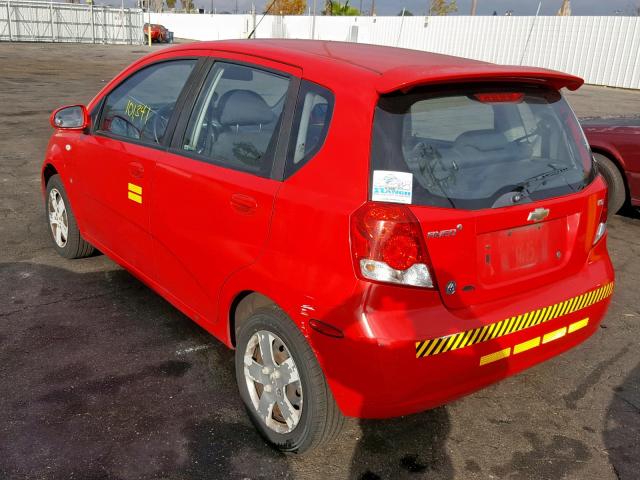 KL1TD66647B782177 - 2007 CHEVROLET AVEO BASE Qırmızı foto 3