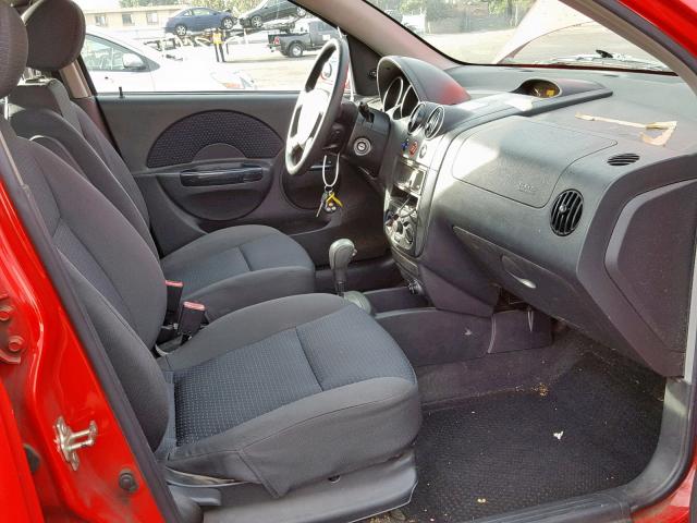 KL1TD66647B782177 - 2007 CHEVROLET AVEO BASE Qırmızı foto 5