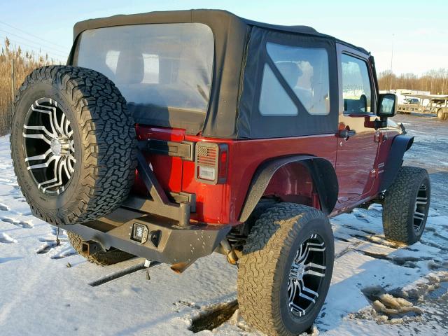 1J4AA2D1XBL543464 - 2011 JEEP WRANGLER S BURGUNDY photo 4