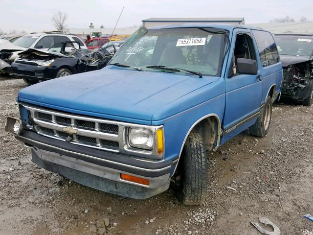 1GNCS18ZXP0110538 - 1993 CHEVROLET BLAZER S10 BLUE photo 2