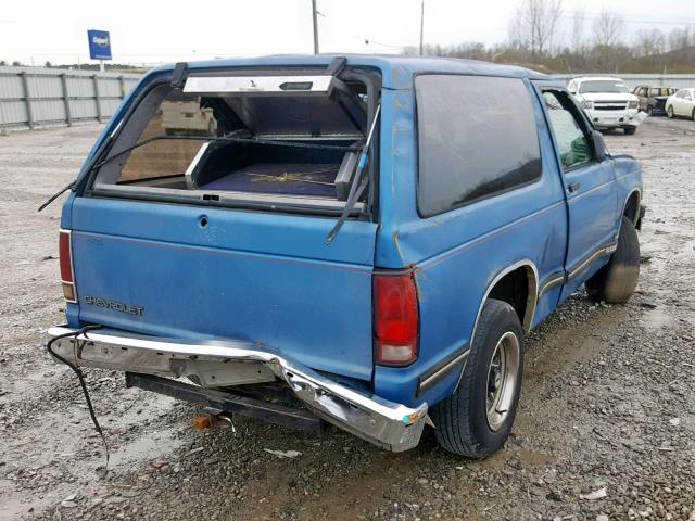 1GNCS18ZXP0110538 - 1993 CHEVROLET BLAZER S10 BLUE photo 4