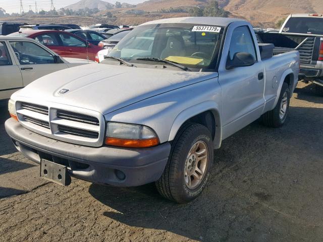 1D7FL16X03S296969 - 2003 DODGE DAKOTA SXT SILVER photo 2