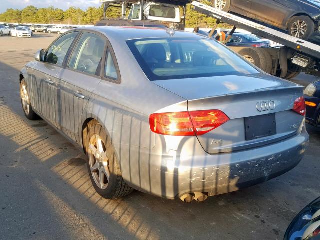 WAULF78K79N024299 - 2009 AUDI A4 2.0T QU GRAY photo 3