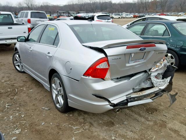 3FAHP0KC8BR173098 - 2011 FORD FUSION SPO SILVER photo 3