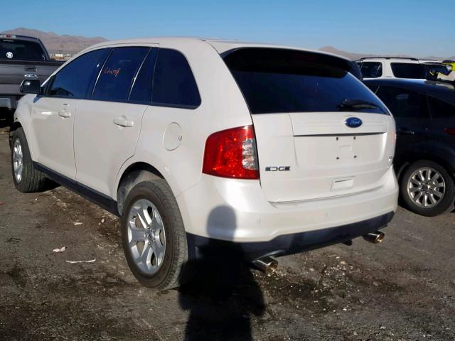 2FMDK3JC7CBA04261 - 2012 FORD EDGE SEL WHITE photo 3