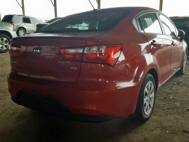 KNADM4A39H6025197 - 2017 KIA RIO LX RED photo 4