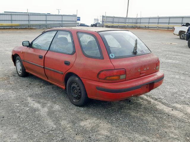 JF1GF2448PG806312 - 1993 SUBARU IMPREZA L RED photo 3