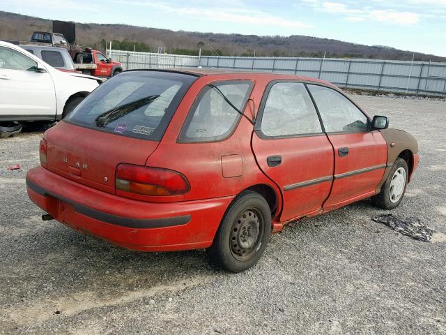 JF1GF2448PG806312 - 1993 SUBARU IMPREZA L RED photo 4