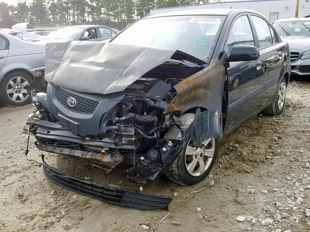 KNADE123076240878 - 2007 KIA RIO BASE BLACK photo 2