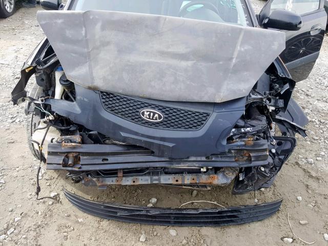 KNADE123076240878 - 2007 KIA RIO BASE BLACK photo 7