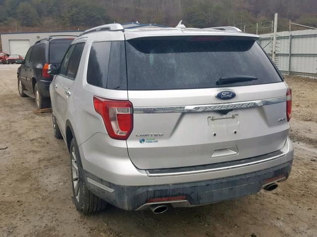 1FM5K8F85JGB98378 - 2018 FORD EXPLORER L SILVER photo 3