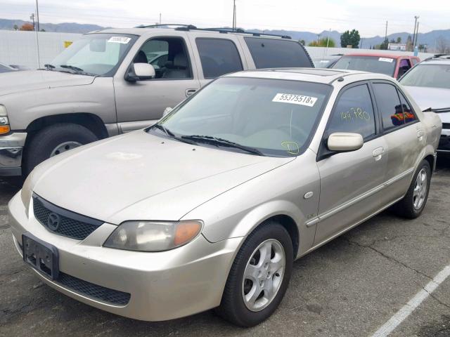 JM1BJ225920638616 - 2002 MAZDA PROTEGE DX BEIGE photo 2