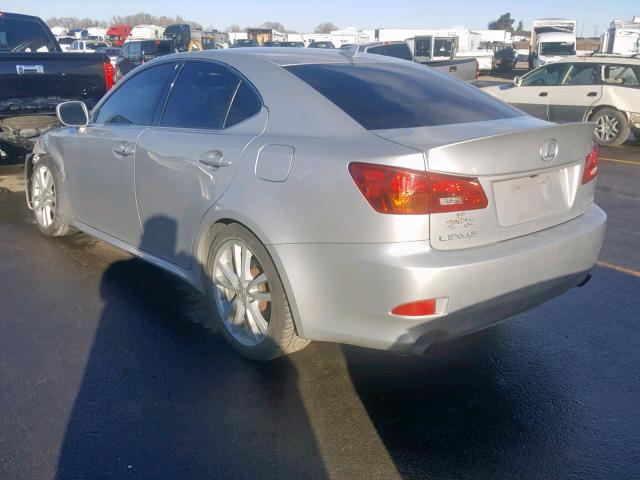 JTHBK262475026376 - 2007 LEXUS IS 250 SILVER photo 3