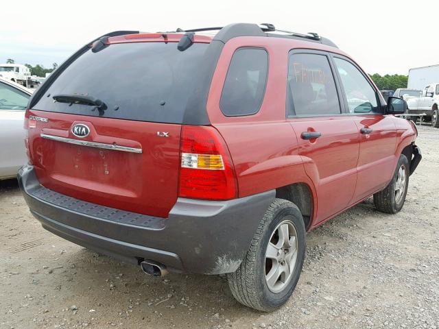 KNDJF724087529477 - 2008 KIA SPORTAGE L RED photo 4