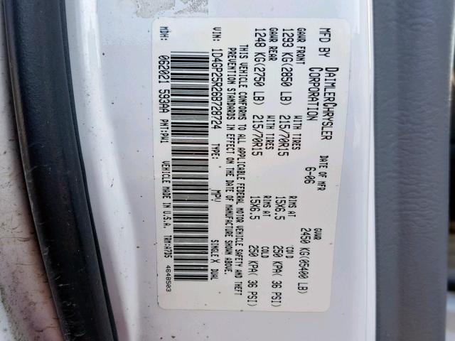 1D4GP25R26B728724 - 2006 DODGE CARAVAN SE WHITE photo 10