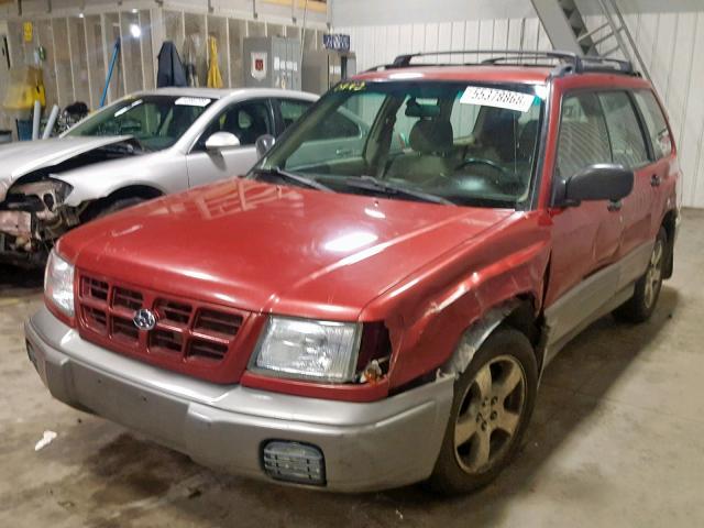 JF1SF6558YH723161 - 2000 SUBARU FORESTER S RED photo 2