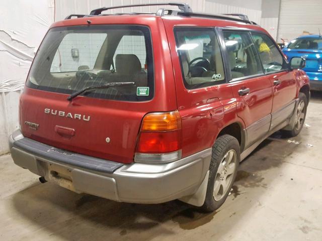 JF1SF6558YH723161 - 2000 SUBARU FORESTER S RED photo 4