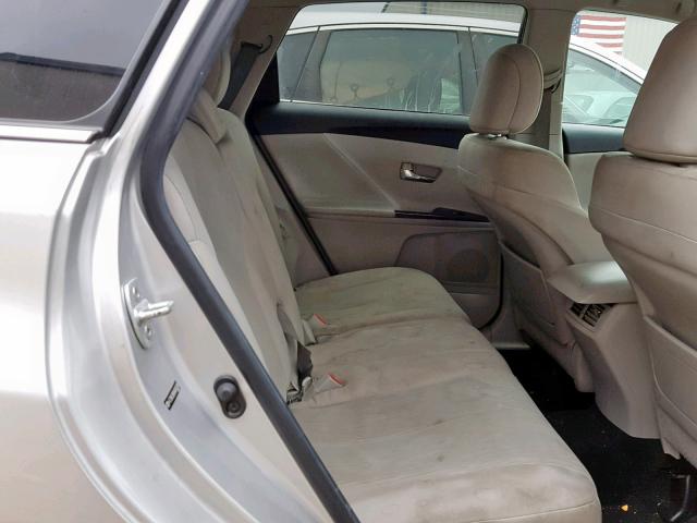 4T3BK3BB9AU045499 - 2010 TOYOTA VENZA BASE SILVER photo 6