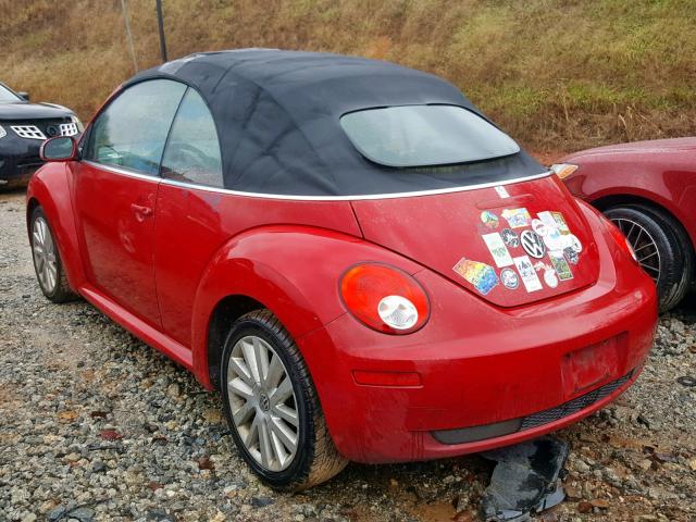 3VWRF31Y08M407480 - 2008 VOLKSWAGEN NEW BEETLE RED photo 3