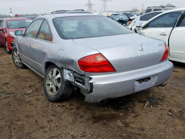 19UYA42442A002761 - 2002 ACURA 3.2CL SILVER photo 3