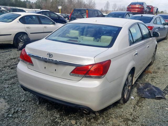 4T1BK3DB4CU456107 - 2012 TOYOTA AVALON BAS WHITE photo 4