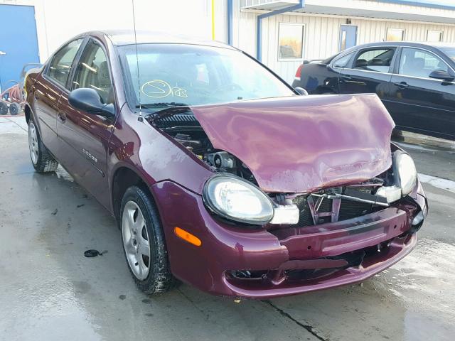 1B3ES46C0YD589095 - 2000 DODGE NEON BASE PURPLE photo 1