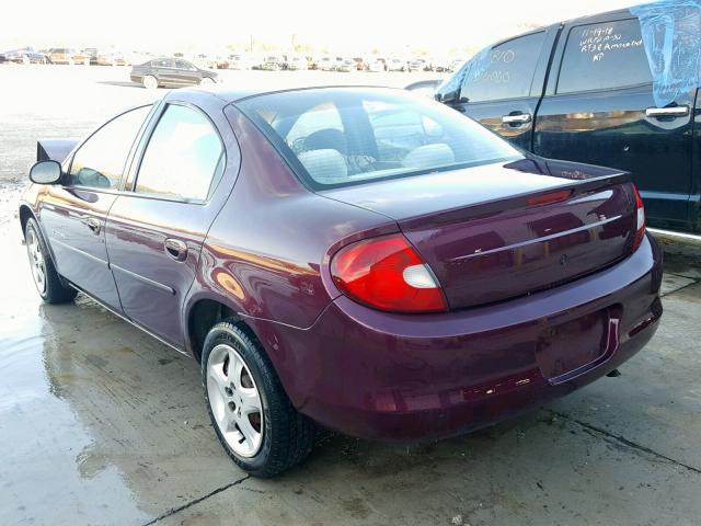 1B3ES46C0YD589095 - 2000 DODGE NEON BASE PURPLE photo 3