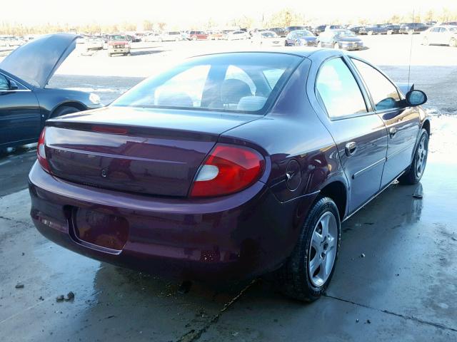 1B3ES46C0YD589095 - 2000 DODGE NEON BASE PURPLE photo 4