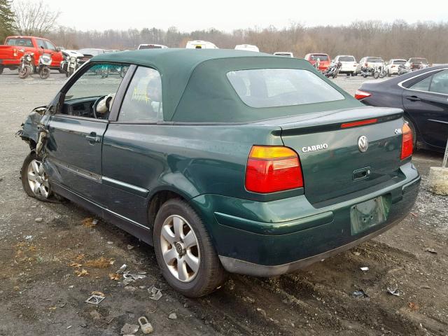 3VWDC21V42M803678 - 2002 VOLKSWAGEN CABRIO GLX GREEN photo 3