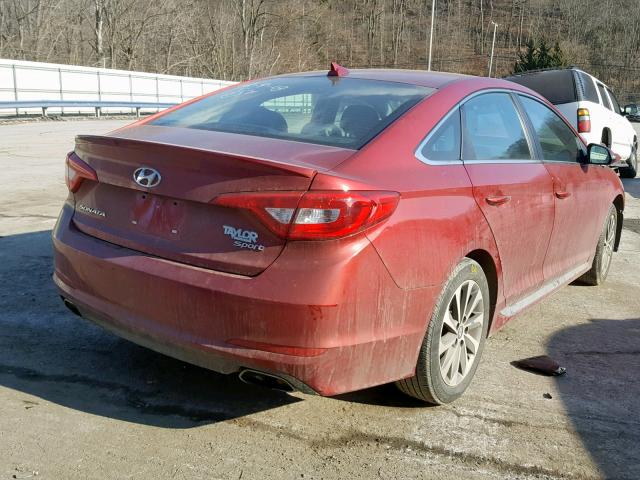 5NPE34AF6FH064594 - 2015 HYUNDAI SONATA SPO RED photo 4