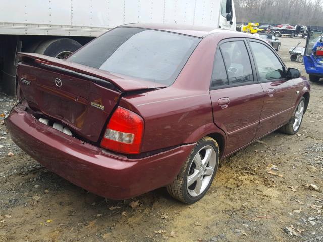 JM1BJ225530104725 - 2003 MAZDA PROTEGE DX BURGUNDY photo 4