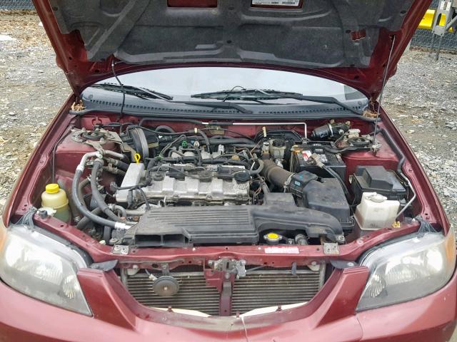 JM1BJ225530104725 - 2003 MAZDA PROTEGE DX BURGUNDY photo 7