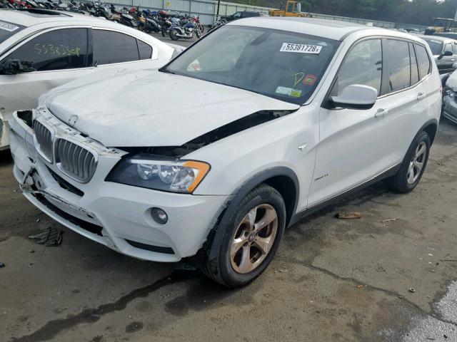 5UXWX5C55CL726545 - 2012 BMW X3 XDRIVE2 WHITE photo 2