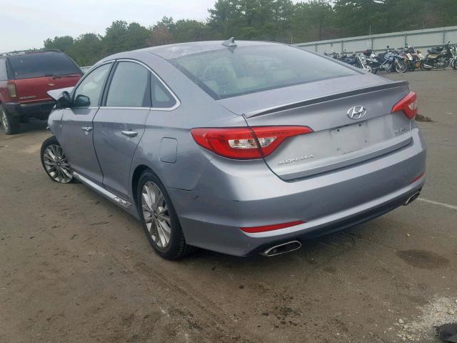 5NPE34AFXFH016161 - 2015 HYUNDAI SONATA SPO SILVER photo 3