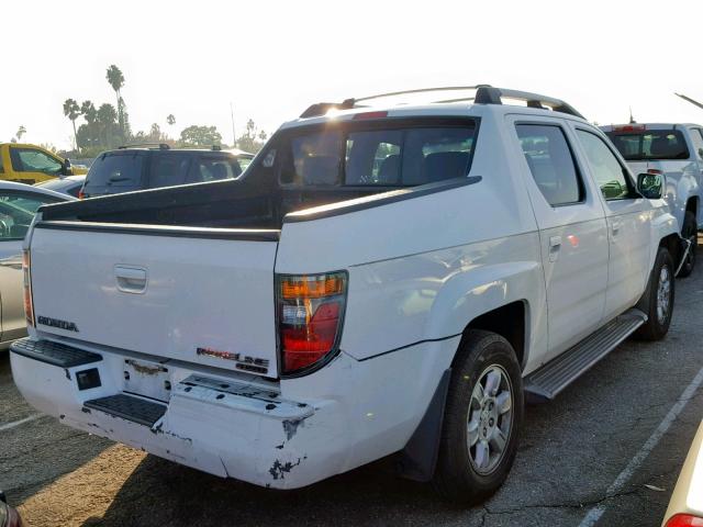 2HJYK16516H507172 - 2006 HONDA RIDGELINE WHITE photo 4