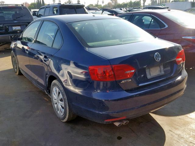 3VW1K7AJ4CM427355 - 2012 VOLKSWAGEN JETTA BASE 蓝色 照片 3