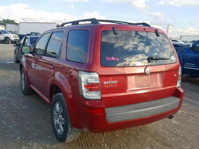 4M2CU81138KJ23857 - 2008 MERCURY MARINER MAROON photo 3