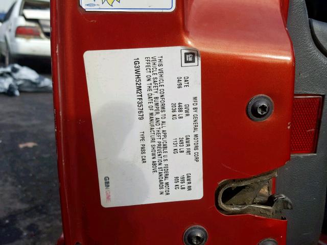 1G3WH52M2TF357679 - 1996 OLDSMOBILE CUTLASS SU RED photo 10