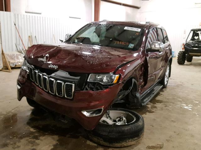 1C4RJEBG4HC788805 - 2017 JEEP GRAND CHER MAROON photo 2