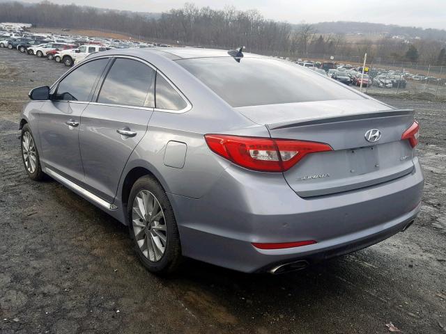 5NPE34AF7FH097927 - 2015 HYUNDAI SONATA SPO SILVER photo 3