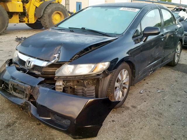 2HGFA16999H528388 - 2009 HONDA CIVIC EXL BLACK photo 2